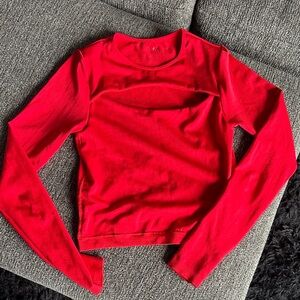 Women's Red Long Sleeve Top